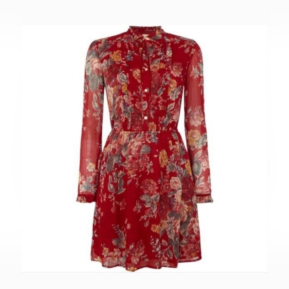 Ralph Lauren Red Floral Mini Dress